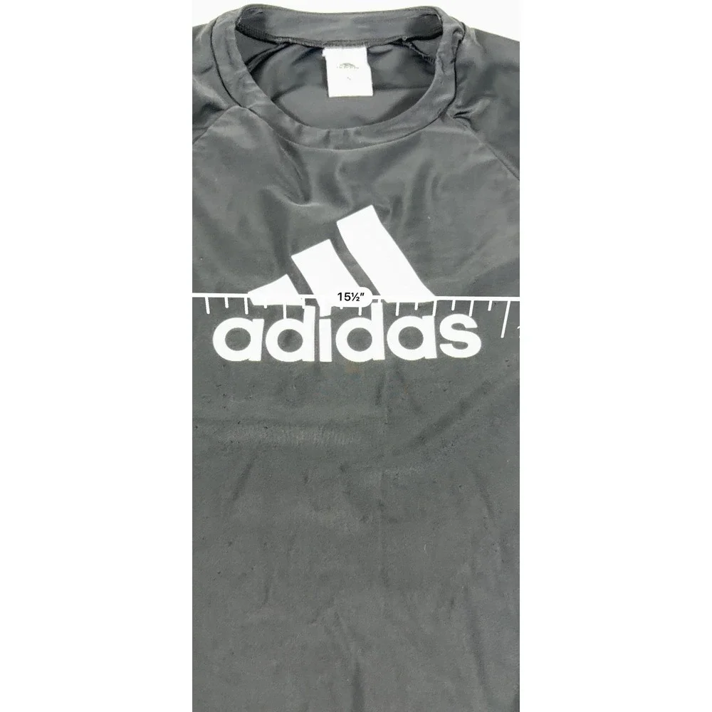 Adidas Long Sleeve Logo Rash Guard Shirt Black Size Small